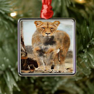 Adorno Metálico Retrato de leona