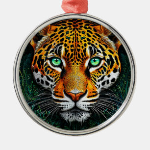 Adorno Metálico Retrato de leopardo