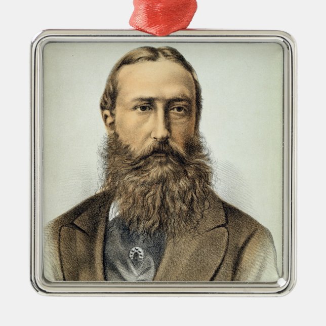 Adorno Metálico Retrato de Leopold II (1835-1909), rey de Belgiu (Frente)