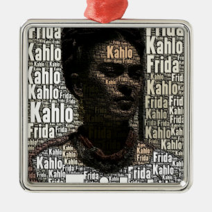 Adorno Metálico Retrato de letras de Frida Kahlo