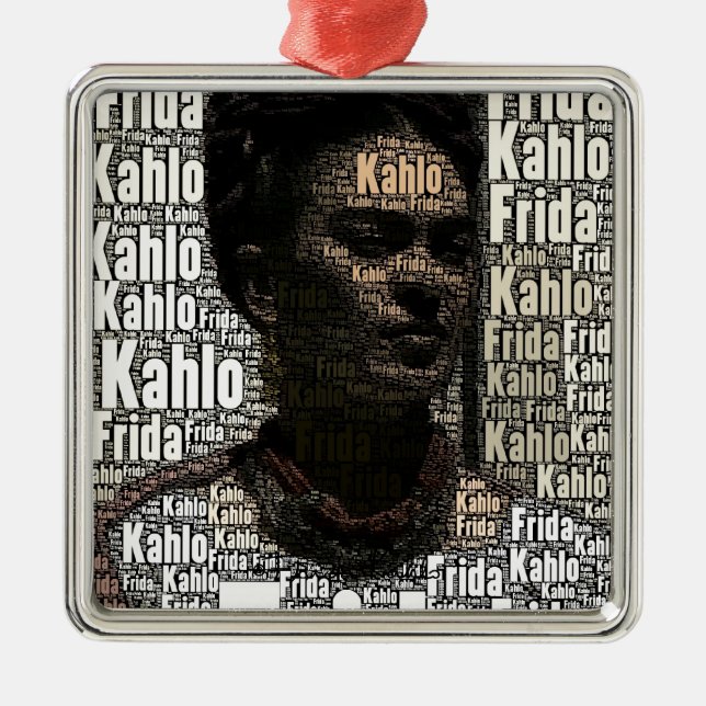 Adorno Metálico Retrato de letras de Frida Kahlo (Frente)