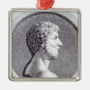 Adorno Metálico Retrato de Marco Aurelius