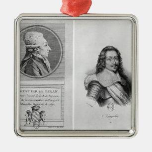 Adorno Metálico Retrato de Marie Francois Gontier de Biran