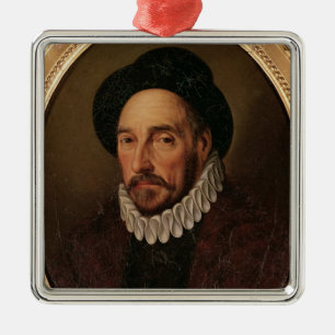 Adorno Metálico Retrato de Miguel Eyquem de Montaigne