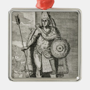 Adorno Metálico Retrato de Montezuma II