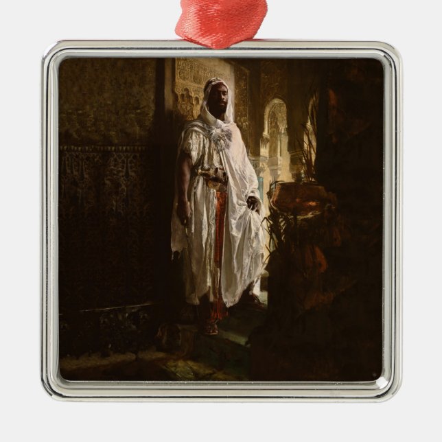 Adorno Metálico Retrato de pintura de arte árabe jefe africano (Frente)