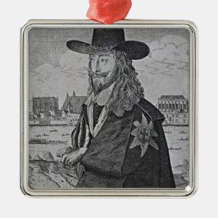 Adorno Metálico Retrato de rey Charles I