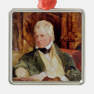 Adorno Metálico Retrato de sir Walter Scott