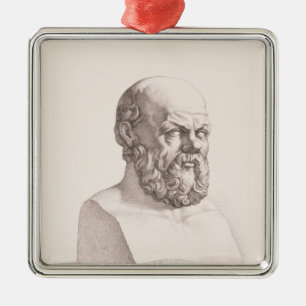 Adorno Metálico Retrato de Sócrates