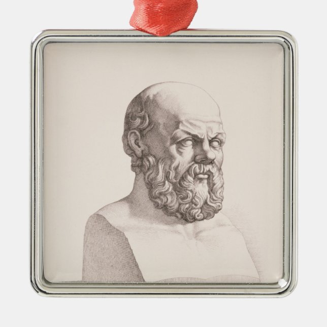 Adorno Metálico Retrato de Sócrates (Frente)