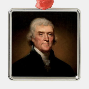 Adorno Metálico Retrato de Thomas Jefferson (por Rembrandt Peale)