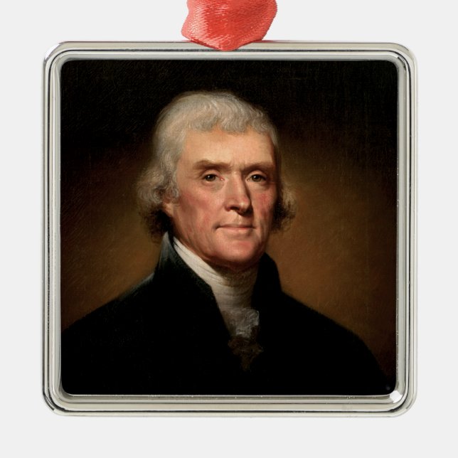 Adorno Metálico Retrato de Thomas Jefferson (por Rembrandt Peale) (Frente)
