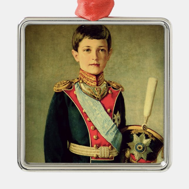 Adorno Metálico Retrato de Tsarevitch Alexei Nikolaevich; (Frente)