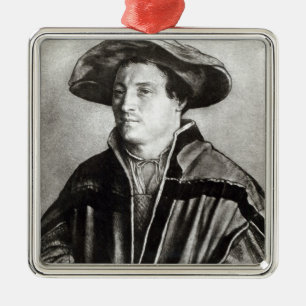 Adorno Metálico Retrato de un hombre con un gorra rojo, c.1530