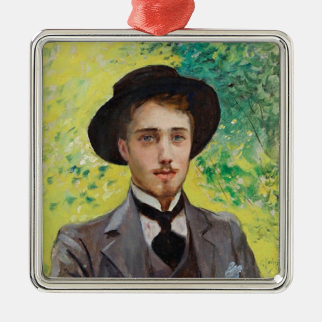 Adorno Metálico Retrato de un joven (por Georges Rochegrosse) (Frente)