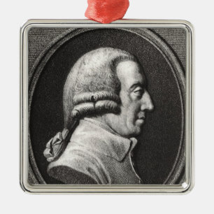 Adorno Metálico Retrato de un medallón de Adam Smith