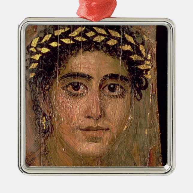 Adorno Metálico Retrato de una mujer, de Fayum, Romano-Egipcio, (Frente)