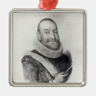 Adorno Metálico Retrato del d'Aubigne de Theodore Agrippa
