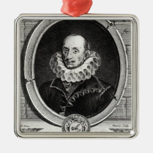Adorno Metálico Retrato del medallón de Pedro de Bourdeille