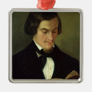 Adorno Metálico Retrato del poeta Heinrich Heine 1842