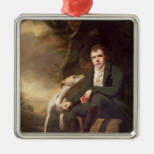 Adorno Metálico Retrato del sir Walter Scott y sus perros