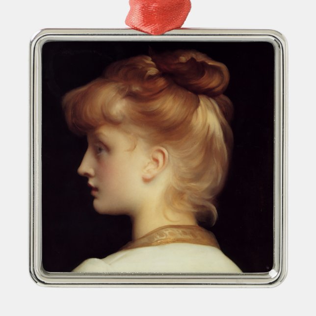 Adorno Metálico Retrato femenino desde atrás (de Frederic Leighton (Frente)