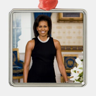 Adorno Metálico Retrato oficial de primera señora Michelle Obama