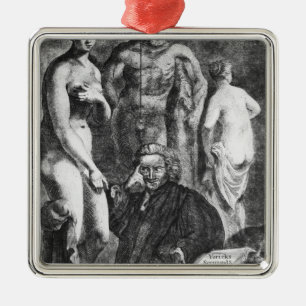 Adorno Metálico Retrato satírico de Laurence Sterne, c.1761