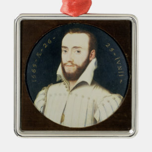 Adorno Metálico Retrato T34055 de un caballero barbudo, envejecido