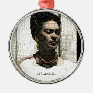 Adorno Metálico Retrato textil de Frida Kahlo