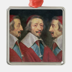 Adorno Metálico Retrato triple de la cabeza de Richelieu, 1642