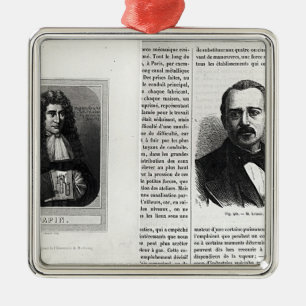 Adorno Metálico Retratos de Denis Papin y de Etienne Lenoir