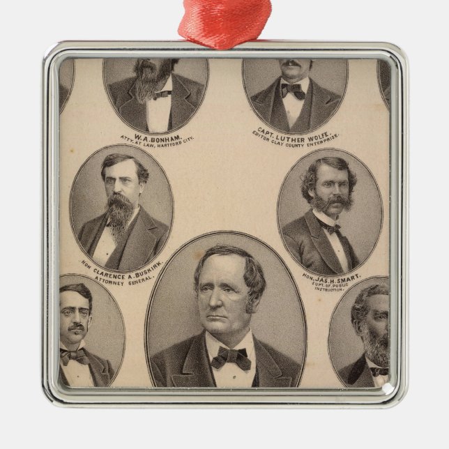 Adorno Metálico Retratos de Hon Thomas un Hendricks (Frente)