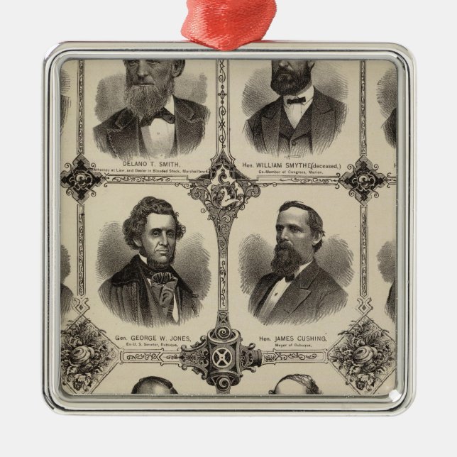 Adorno Metálico Retratos del EG. Alfarero, Delano T Smith (Frente)