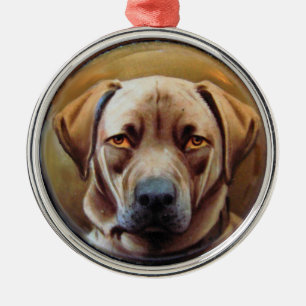Adorno Metálico RETRATOS MINIATIVOS DE PERROS, Labrador de chocola