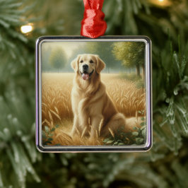 Adorno Metálico Retriever Dorado