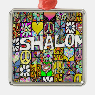Adorno Metálico Retro años 60 Psicodélico Shalom AMOR