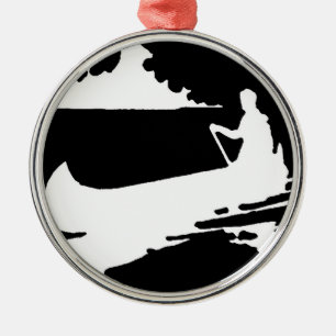 Adorno Metálico Retro Canoe Silhouette