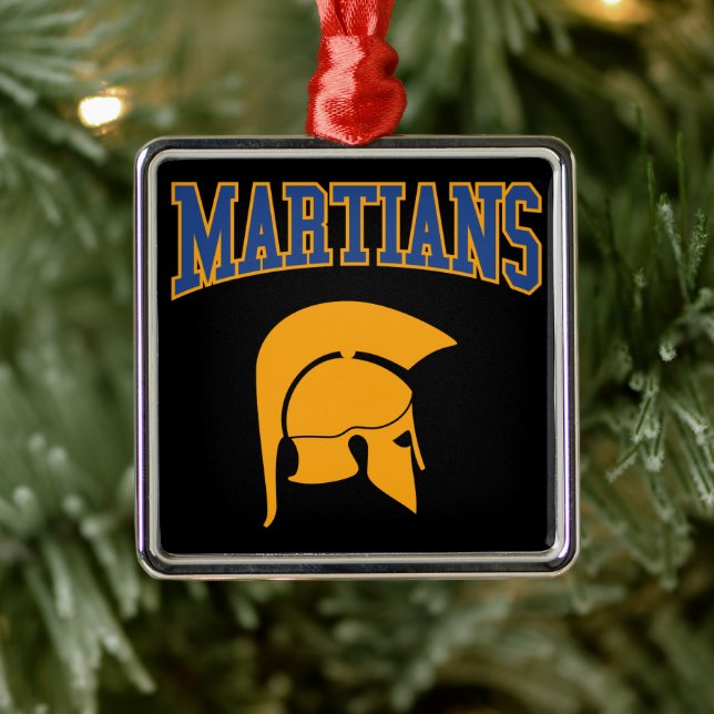 Adorno Metálico Retro College Blue Naranja Martians Sport (Árbol)