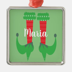 Adorno Metálico Retro Cute de pies de elfo tacones de Navidad pres