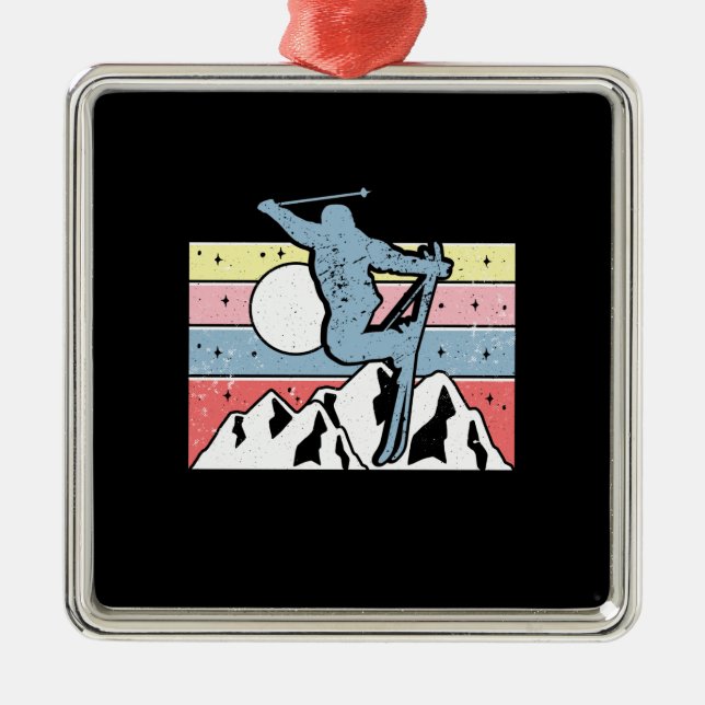 Adorno Metálico Retro de esquí (Frente)