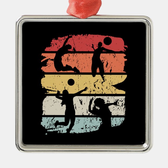 Adorno Metálico Retro de voleibol (Frente)