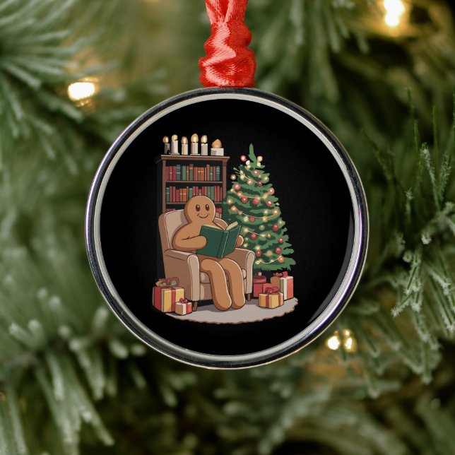 Adorno Metálico Retro Gingerbread Reading Books Christmas Teacher  (Árbol)