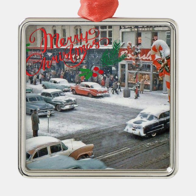 Adorno Metálico Retro Navidades Festín Magnet (Frente)