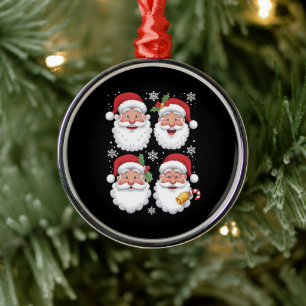 Adorno Metálico Retro Santa Christma Gift Xmas Familia Matemática