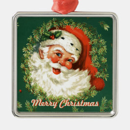 Adorno Metálico Retro Santa Ornament