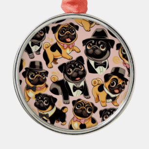 Adorno Metálico Retro Seamless Cum Pug