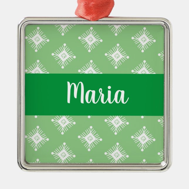 Adorno Metálico Retro Snowflakes Diseño Navidad Presente (Frente)