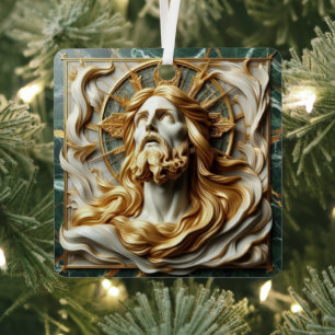 Adorno Metálico Reverencia Regal Jesús en oro
