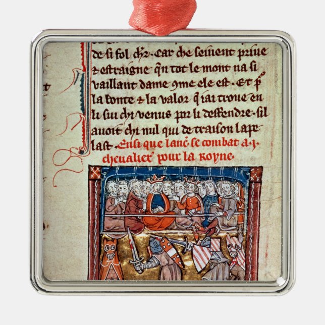 Adorno Metálico Rey Arturo y Guinevere que miran a (Frente)